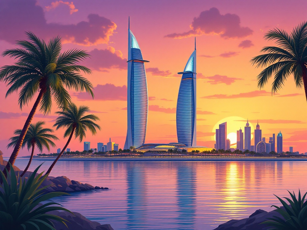 Bahrain landmark illustration