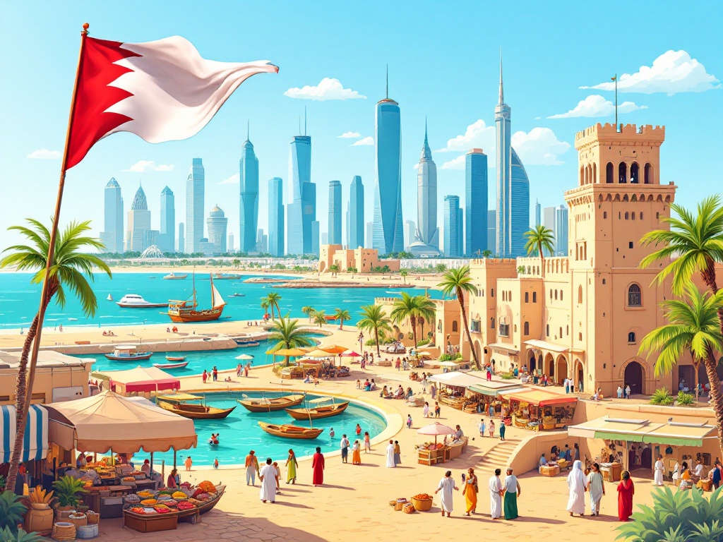 Collage of Bahrain tourism attractions