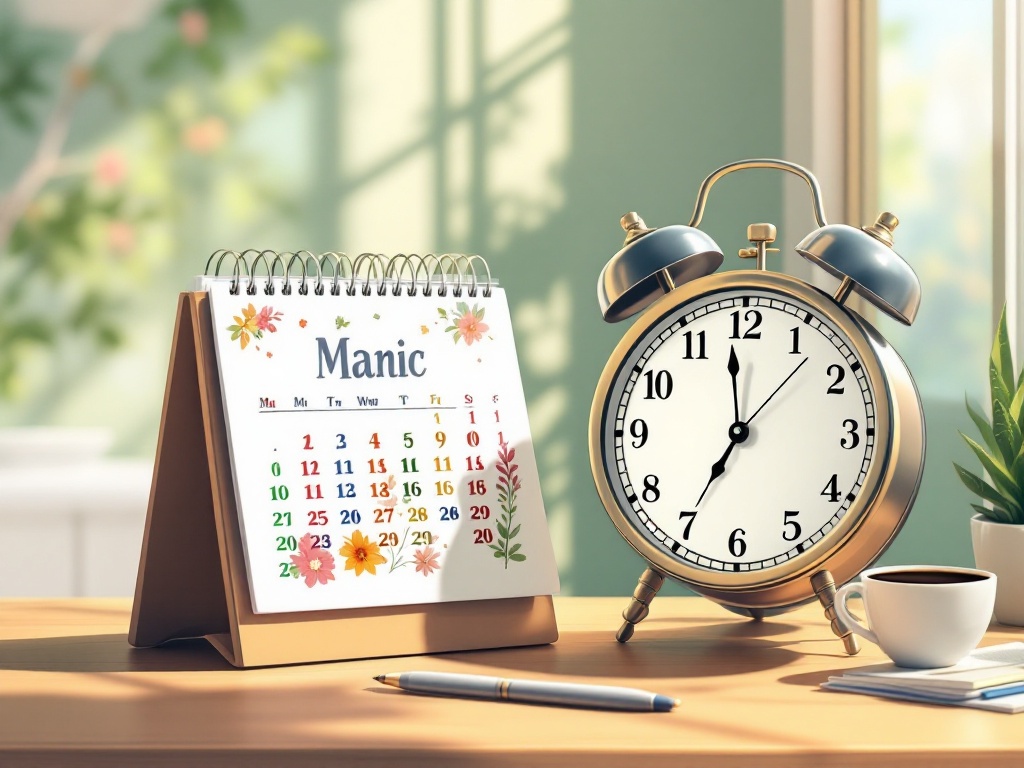 Calendar and clock illustration