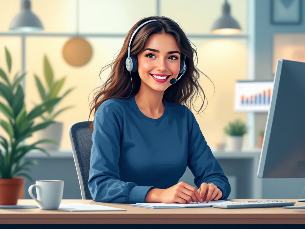Customer support headset illustration