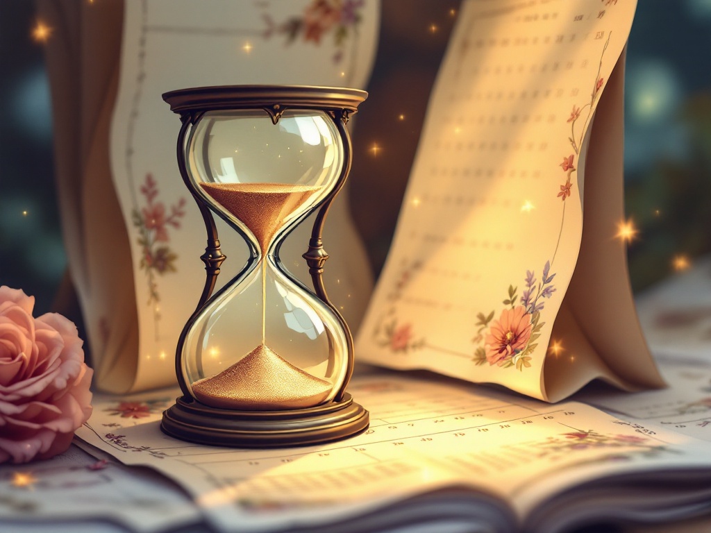Hourglass and calendar illustration