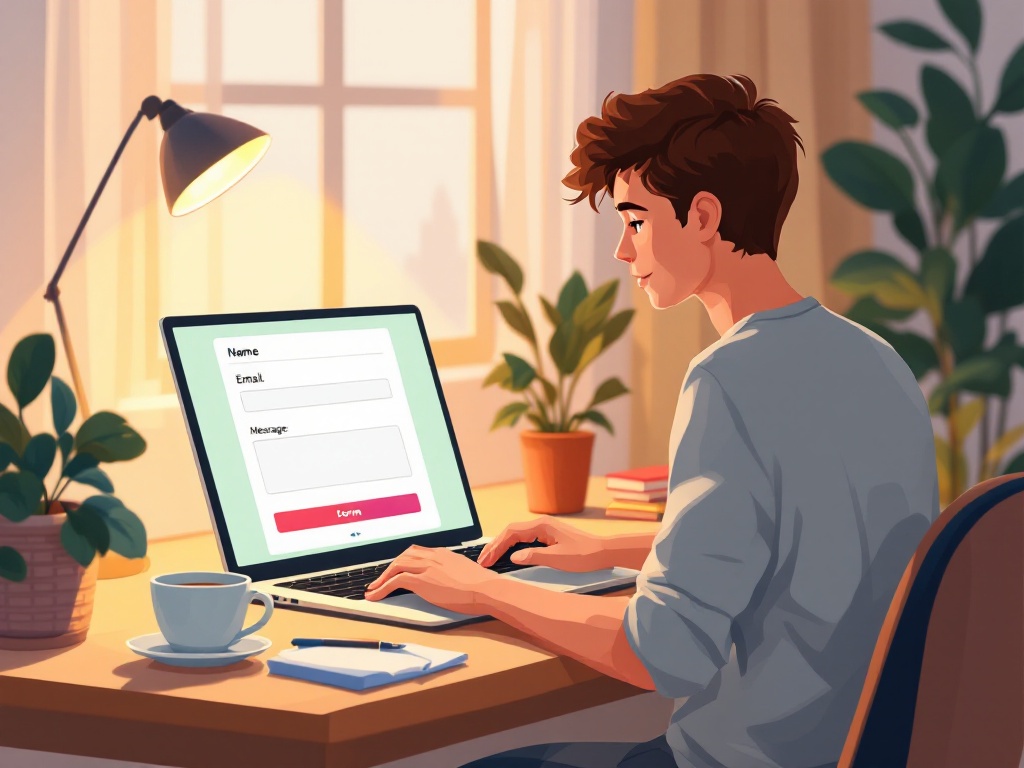 Online form submission illustration