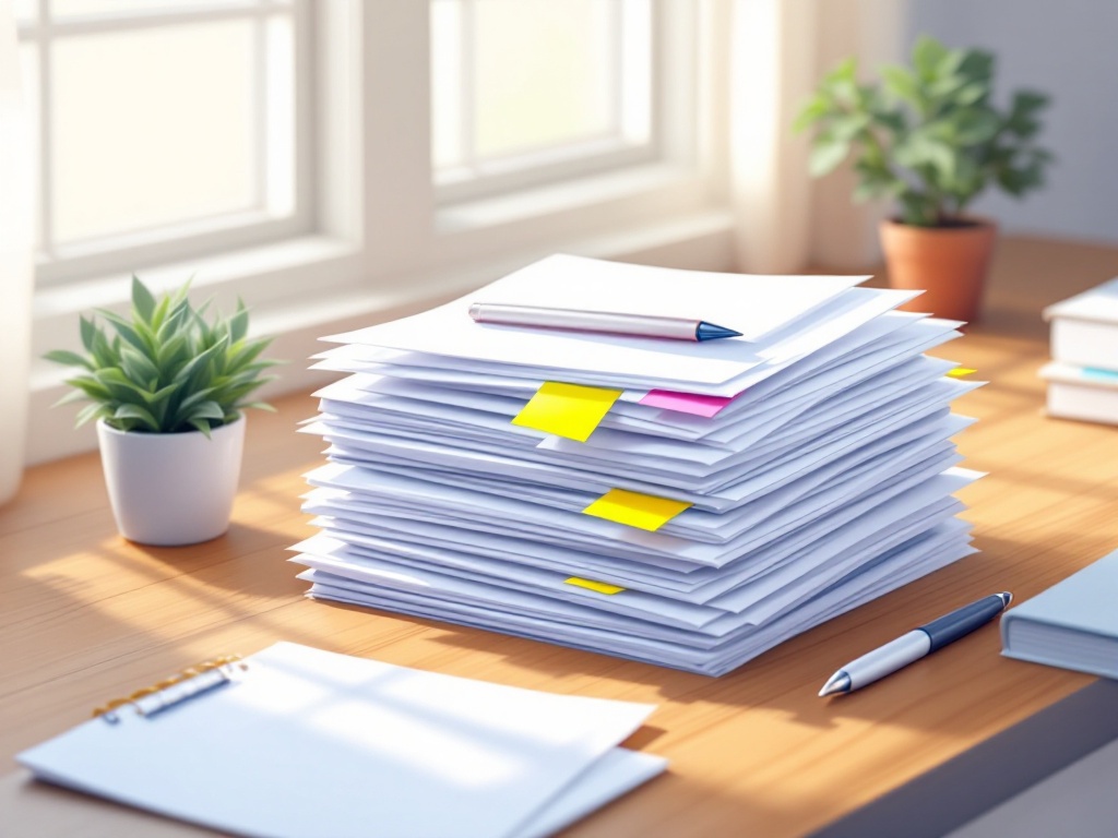 Stack of documents illustration